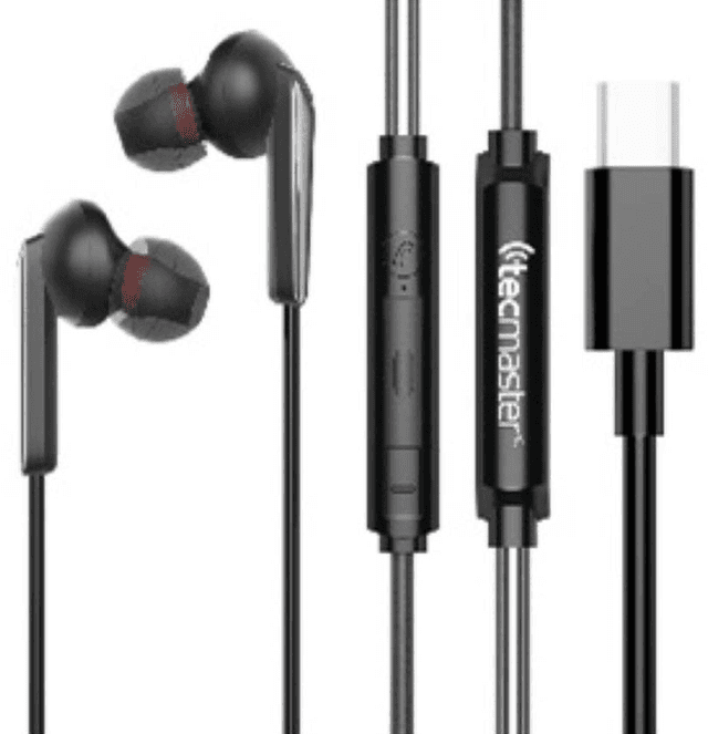 Tecmaster Auriculares Hi-Fi Tipo-C - Negro (TM-300517)