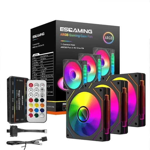 Esgaming EX-08 ARGB - Black (Pack 3) [EZ-08]