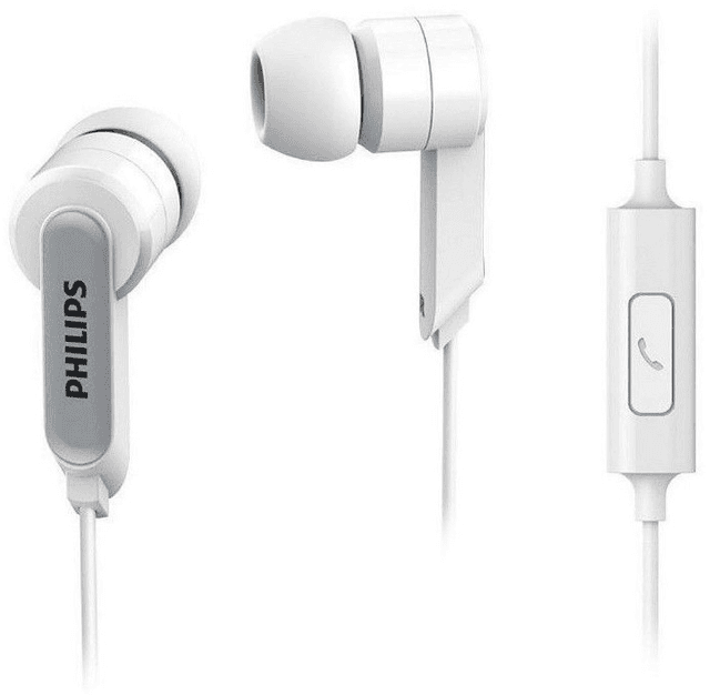 Philips Headphones with Mic - White (SHE1405WTS)