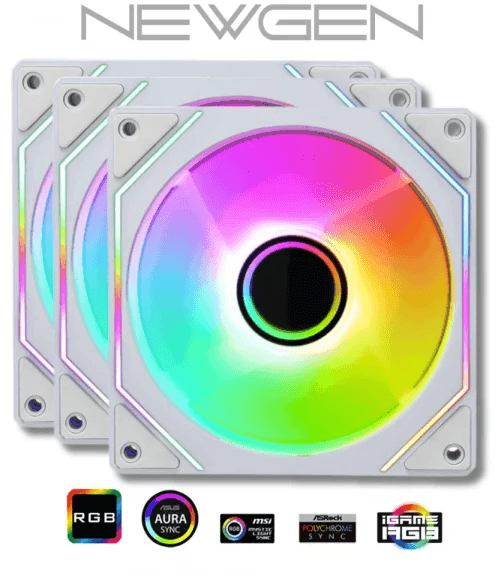Newgen Edge White ARGB - Kit 3 Ventiladores