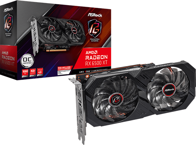 ASRock Radeon RX 6500 XT Phantom Gaming D 4GB OC [RX6500XT PGD 4GO]