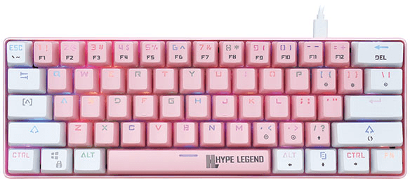 Hype Legend Rebel RGB Shiro Pinku - Pink/White (Red Switch)