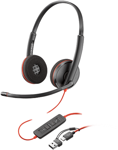 Poly Blackwire 3220 USB-C + adaptador USB-C/A (8X228AA)