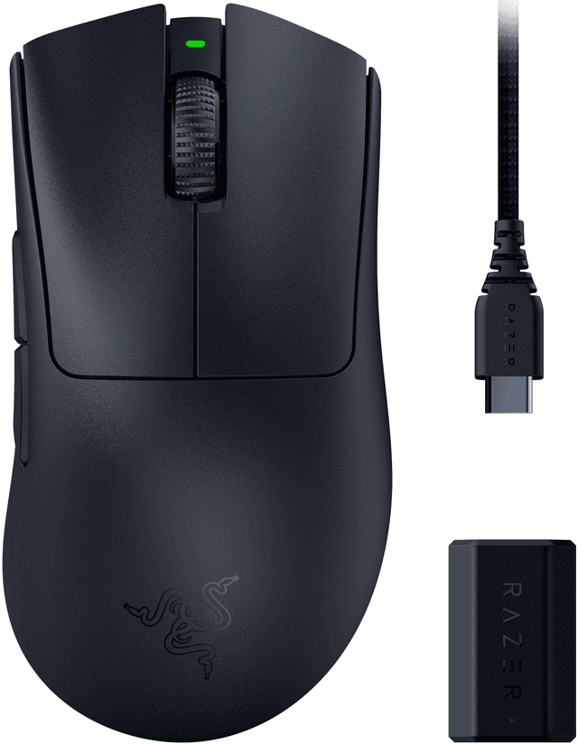 Razer Deathadder V3 Pro + HyperPolling Wireless Dongle Bundle - Black