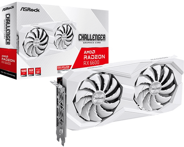 ASRock RX 6600 Challenger White 8GB [RX6600 CLW 8G]