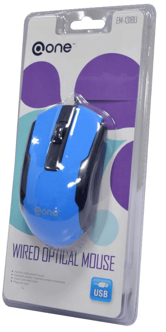 One Wired Optical Mouse 131 - Azul (EM-131BU)