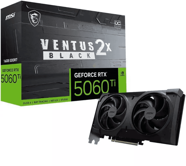 MSI GeForce RTX 5060 Ti 16G VENTUS BLACK 2X OC PLUS