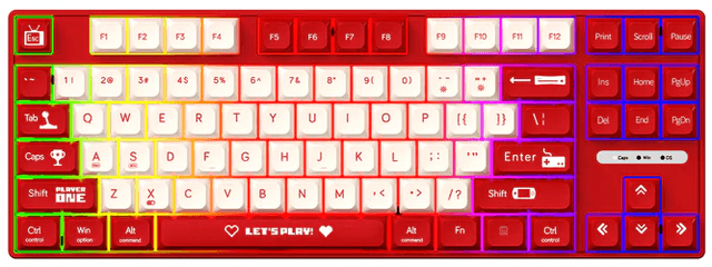 Ajazz AK870MC - Red White (Red Switch)